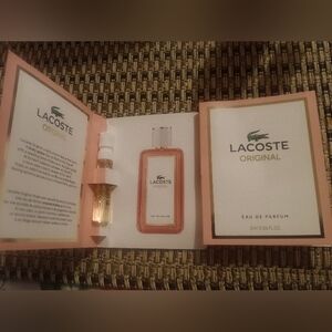 Lacoste Original Sample Card in Pink and White , Two